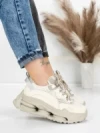 Pantofi Sport Dama din piele naturala 36868-1 CREAM | ADVANCER