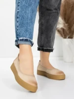 Balerini Dama din piele naturala N3301 CREAM | ADVANCER