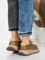 Pantofi Sport Dama din piele naturala 88253 KHAKI | ADVANCER