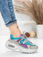 Pantofi Sport Dama din piele naturala HY2122 BLUE-PURPLE | FRANCO GERARDO