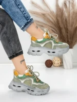 Pantofi Sport Dama din piele naturala HY2926-1 LIGHT GREEN | FRANCO GERARDO
