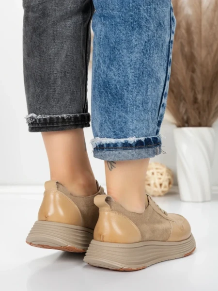 Pantofi Sport Dama din piele naturala 16-2 APRICOT | FRANCO GERARDO