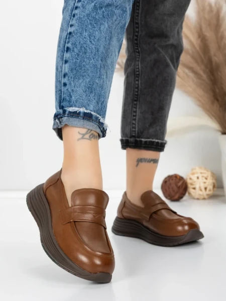 Pantofi Casual Dama din piele naturala 16-7 DARK BROWN | FRANCO GERARDO