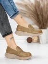 Pantofi Casual Dama din piele naturala 16-7 KHAKI | FRANCO GERARDO