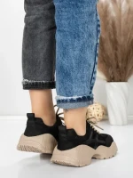 Pantofi Sport Dama din piele naturala 7109 BLACK | FRANCO GERARDO