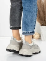 Pantofi Sport Dama din piele naturala HY1333 GREY-CREAM | FRANCO GERARDO