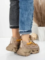 Pantofi Sport Dama din piele naturala HY6376 YELLOW | FRANCO GERARDO