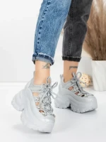 Pantofi Sport Dama cu Platforma 0897-33 SILVER | MEI
