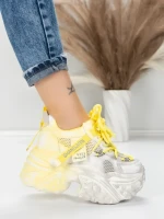 Pantofi Sport Dama cu Platforma 6166-113 YELLOW | MEI