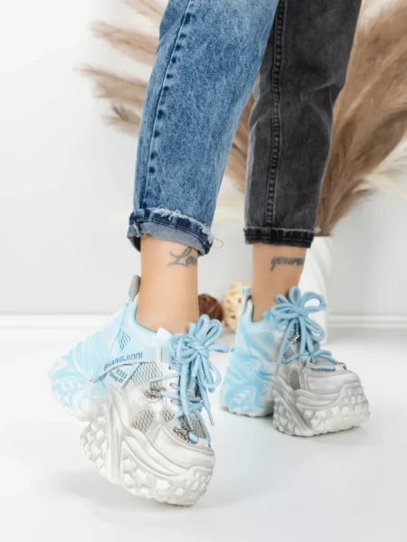 Pantofi Sport Dama cu Platforma 6166-113 BLUE | MEI