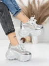 Pantofi Sport Dama cu Platforma 0897-36 SILVER | MEI