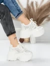 Pantofi Sport Dama cu Platforma 6166-88 WHITE | MEI