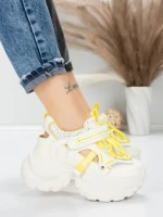 Pantofi Sport Dama cu Platforma 0897-27 YELLOW | MEI