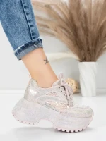 Pantofi Sport Dama cu Platforma 6968-1 PINK | MEI