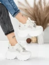 Pantofi Sport Dama cu Platforma 0897-16 WHITE | MEI