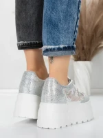 Pantofi Sport Dama cu Platforma 6208-36 SILVER | MEI