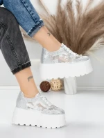 Pantofi Sport Dama cu Platforma 6208-36 SILVER | MEI