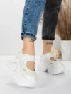 Pantofi Sport Dama cu Platforma 0897-15 WHITE | MEI