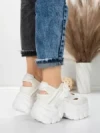 Pantofi Sport Dama cu Platforma 0897-15 WHITE | MEI