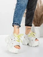 Sandale Dama cu Platforma 569-76 WHITE | MEI