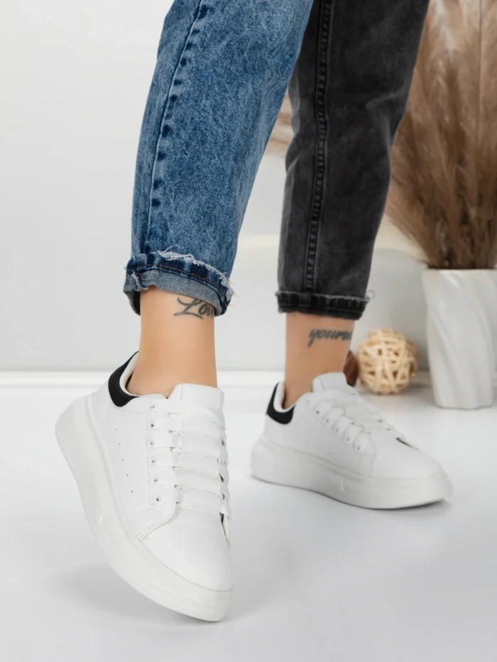 Sneakers Dama 8923 WHITE-BLACK | MEI