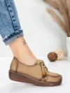 Pantofi Casual Dama din piele naturala 2553 APRICOT | FORMATIONE