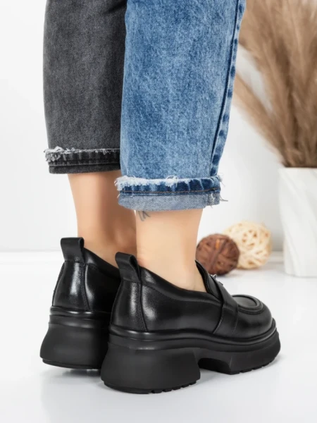 Pantofi Casual Dama din piele naturala 10828 BLACK | FORMATIONE