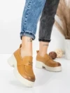 Pantofi Casual Dama din piele naturala 10828 YELLOW | FORMATIONE
