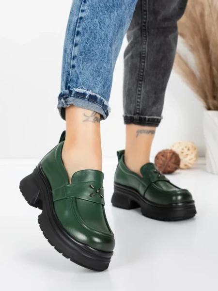 Pantofi Casual Dama din piele naturala 10828 GREEN | FORMATIONE