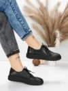 Pantofi Casual Dama din piele naturala 663 BLACK | ADVANCER