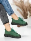 Pantofi Casual Dama din piele naturala 556 GREEN | FORMATIONE