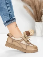 Pantofi Casual Dama din piele naturala 886 CREAM | FRANCO GERARDO