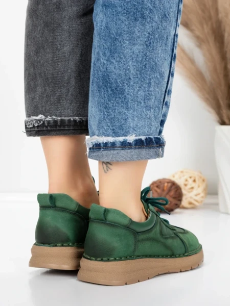 Pantofi Casual Dama din piele naturala 886 GREEN | FRANCO GERARDO