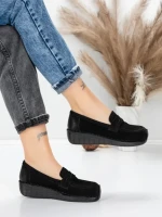 Pantofi Casual Dama din piele naturala 2557 BLACK | FORMATIONE