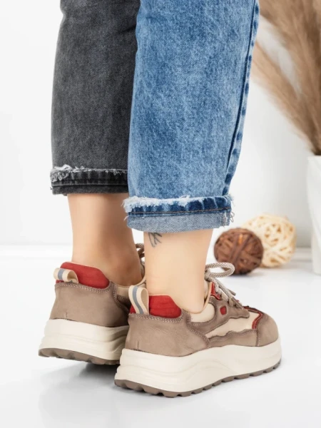 Pantofi Sport Dama din piele naturala 773 RED | FRANCO GERARDO