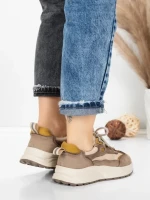 Pantofi Sport Dama din piele naturala 773 YELLOW | FRANCO GERARDO