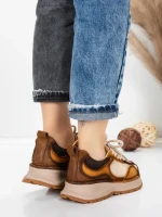 Pantofi Sport Dama din piele naturala 10018 YELLOW | FRANCO GERARDO