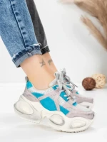 Pantofi Sport Dama din piele naturala HY8985 BLUE-GREY | FRANCO GERARDO