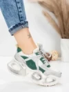 Pantofi Sport Dama din piele naturala HY8985 GREEN-GREY | FRANCO GERARDO