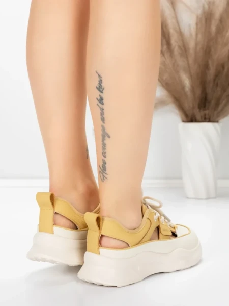 Pantofi Sport Dama din piele naturala 70136X YELLOW | ADVANCER