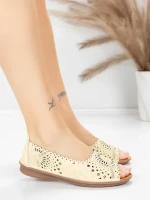 Balerini Dama din piele naturala 355-2 YELLOW | ADVANCER