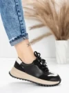 Pantofi Sport Dama din piele naturala 572305 BLACK-CREAM | FRANCO GERARDO