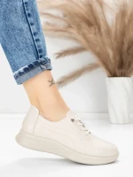 Pantofi Casual Dama din piele naturala 5712567 CREAM | ADVANCER