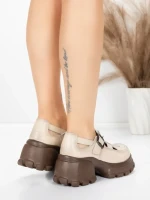 Pantofi Casual Dama din piele naturala 23282 CREAM | ADVANCER