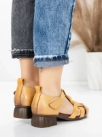 Sandale Dama din piele naturala 7983 YELLOW | ADVANCER