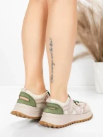 Pantofi Sport Dama din piele naturala KM3906 GREEN | ADVANCER