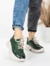 Pantofi Sport Dama din piele naturala 10785 GREEN | FRANCO GERARDO