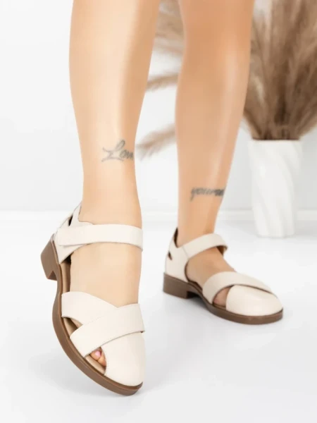 Sandale Dama din piele naturala 9305-90 CREAM | ADVANCER