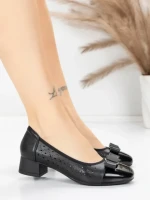 Pantofi cu toc din piele naturala 25876-13 BLACK | ADVANCER
