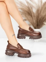 Pantofi Casual Dama din piele naturala 8307 BROWN | ADVANCER
